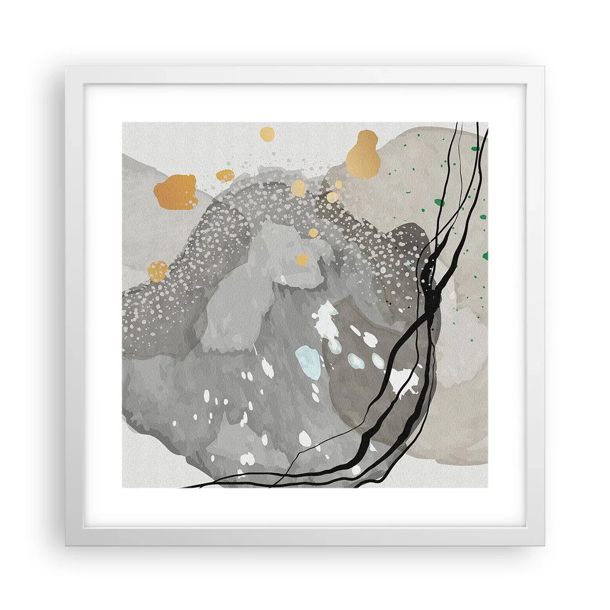 Poster in white frmae - Organic Composition  - 40x40 cm