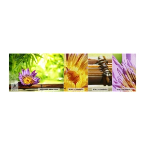 Photo Wallpaper Sample Premium Canvas - In the Asian Sun - Flower, Lotus flower, Bamboo - 100x30 cm