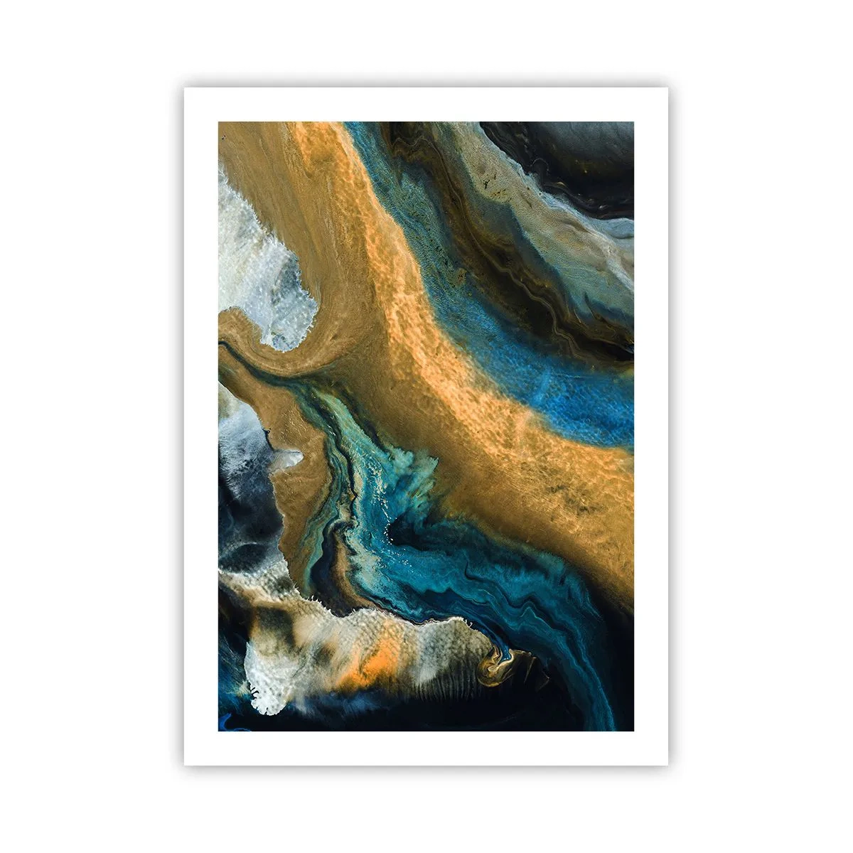 Poster - Blue -Yellow - Mutal Influences - 50x70 cm