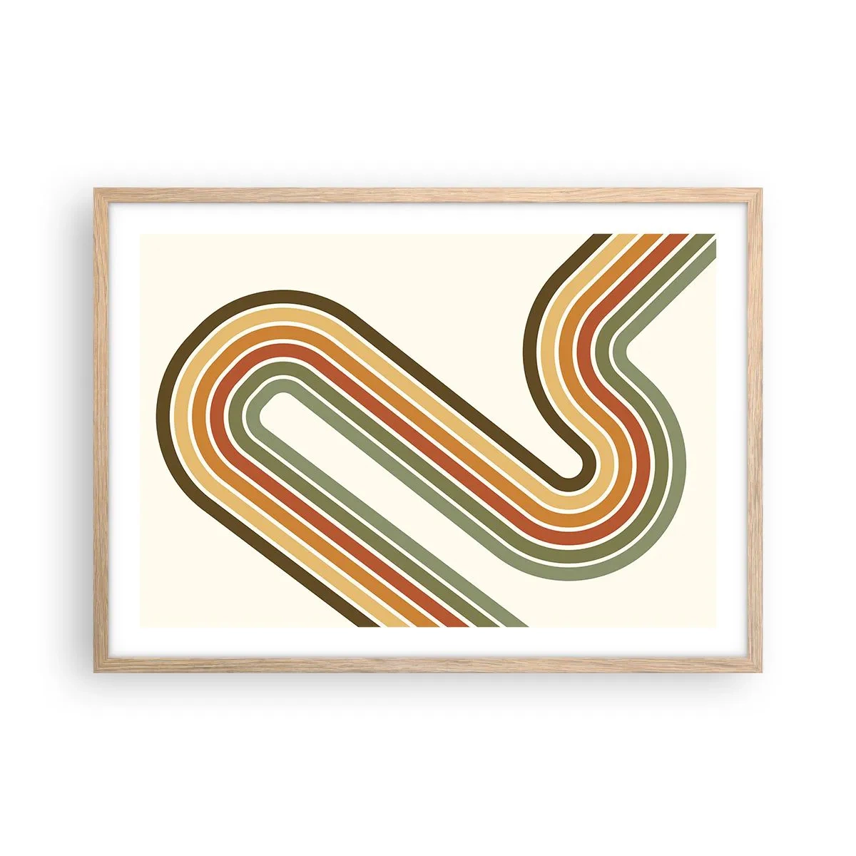 Poster in light oak frame - Zigzaging towards the Goal - 70x50 cm