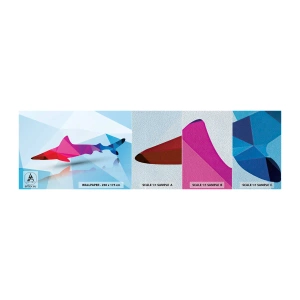 Photo Wallpaper Sample Premium Sand - Shark in a Crystal Environment - Animals, Shark, Geometric Figure - 100x30 cm
