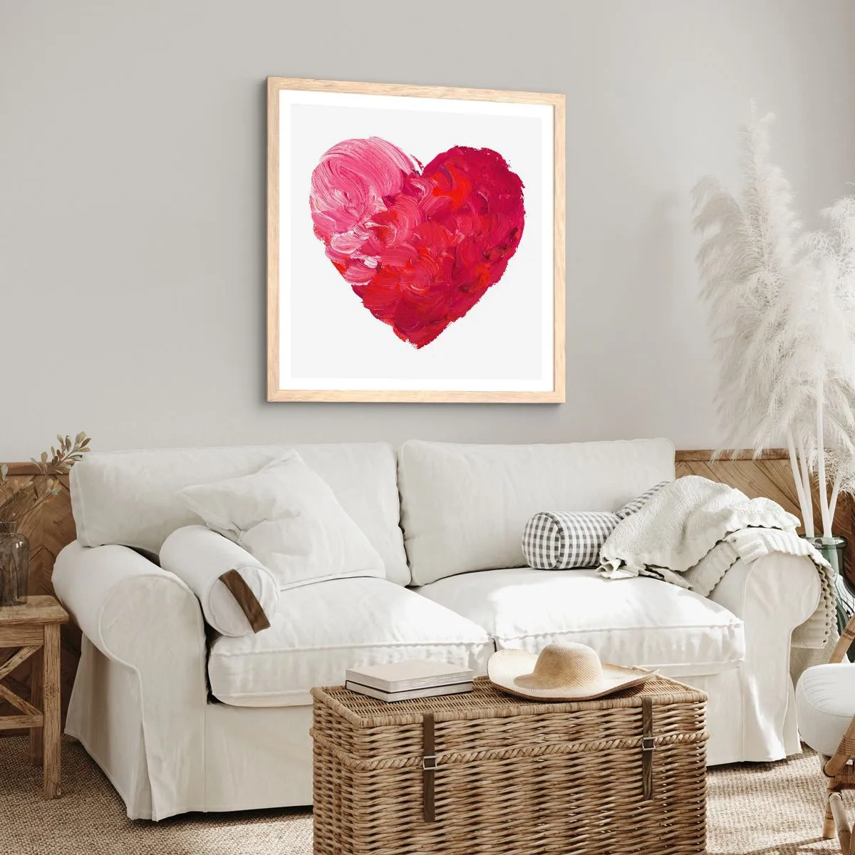 Poster in light oak frame - All You Need Is Love - 30x30 cm