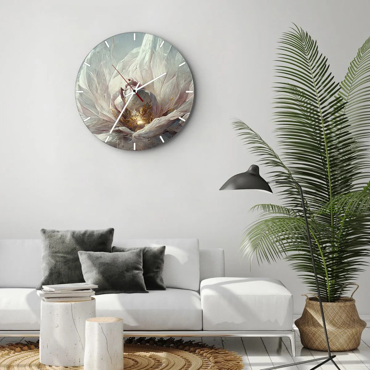 Wall clock - Clock on glass - It Blooms Once Every Hunderd Years - 40x40 cm