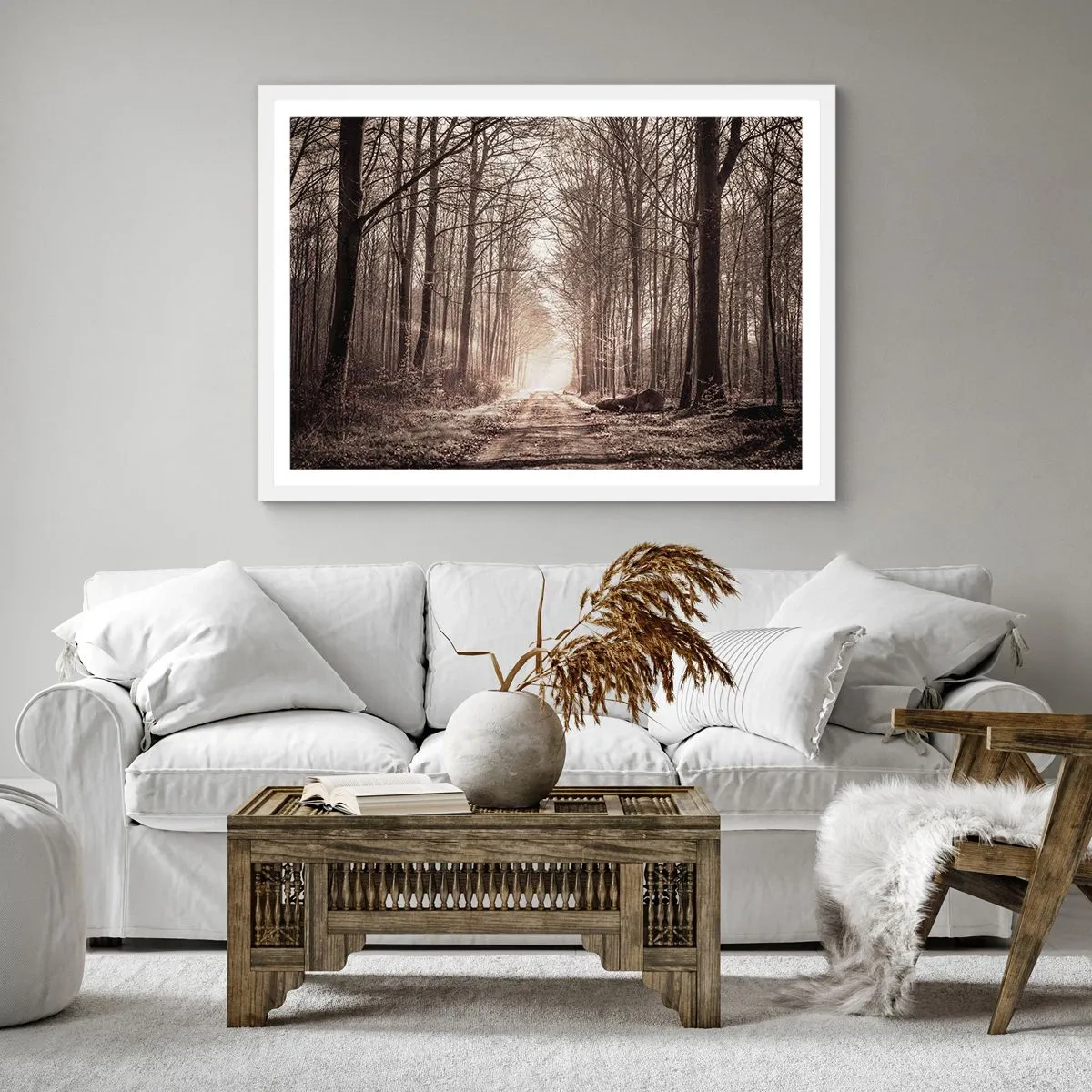 Poster in white frmae - Cathedral of the Forest - 50x50 cm