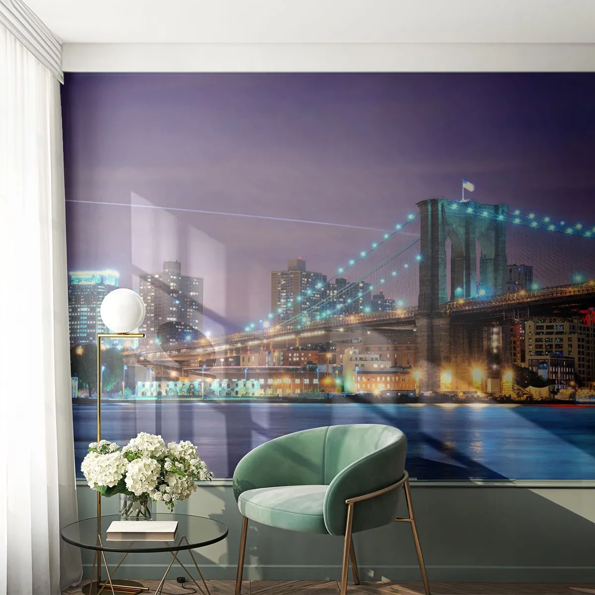 Photo Wallpaper Standard Eco - Brooklyn Bridge for Many Years Now - City, New York, Brooklyn Bridge - 400x280 cm