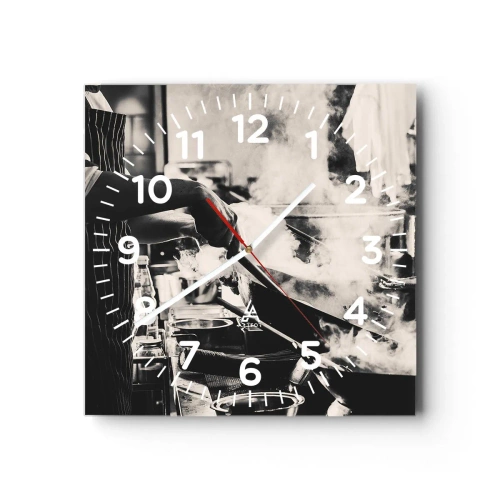 Wall clock - Clock on glass - Alchemy of Flavours - 30x30 cm