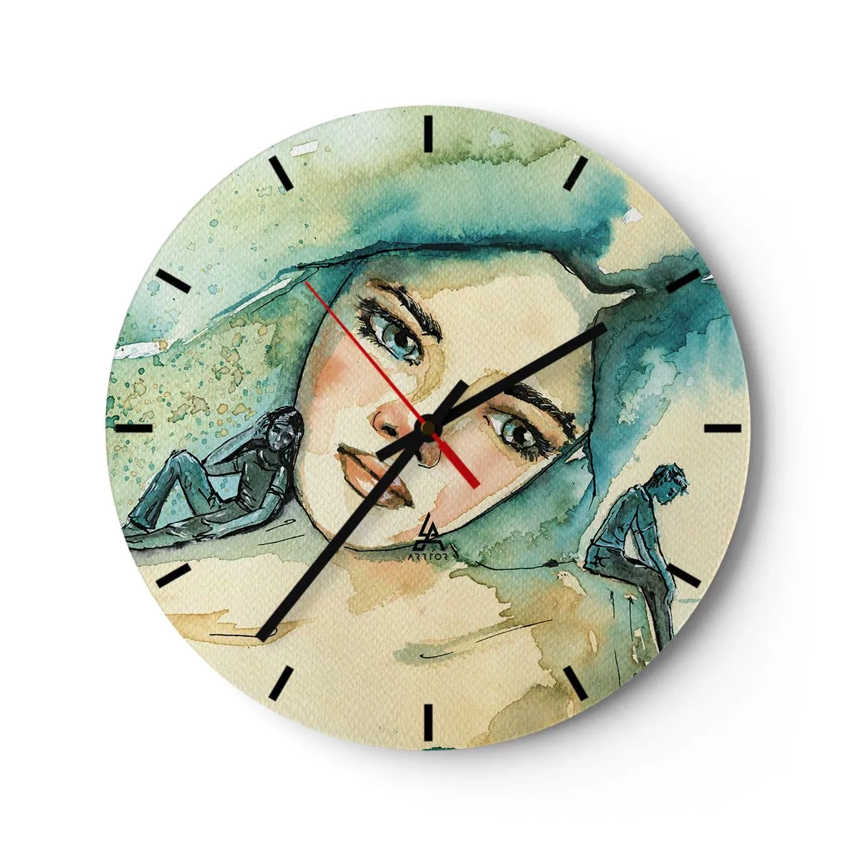 Wall clock - Clock on glass - Am I Blue? - 40x40 cm