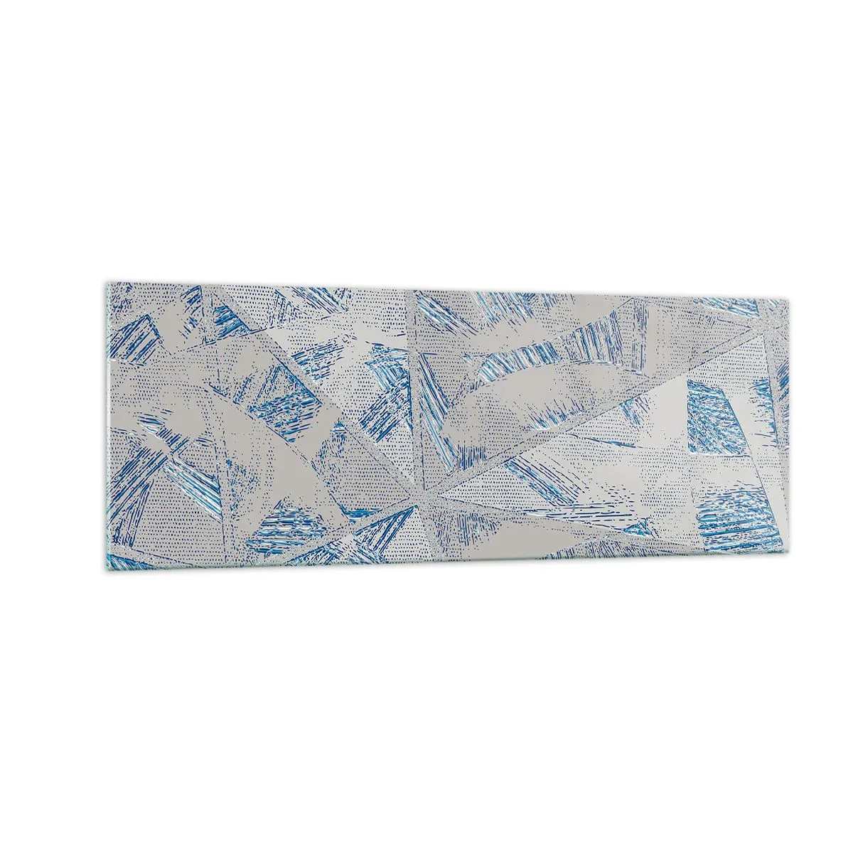 Glass picture - In Blue and Grey Maze - 140x50 cm