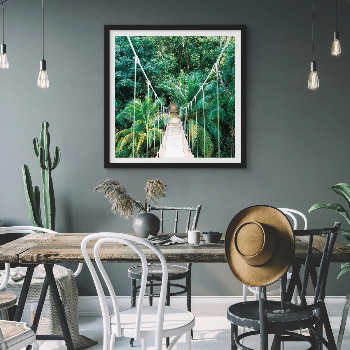 Poster in black frame - Welcome to the Jungle! - 40x40 cm