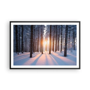 Poster in black frame - Clearly Black on White - 91x61 cm