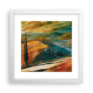 Poster in white frmae - Tuscan Landscape - 30x30 cm