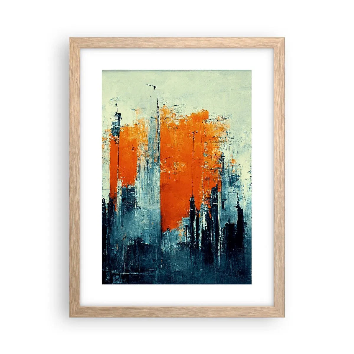 Poster in light oak frame - Modern Landscape - 30x40 cm