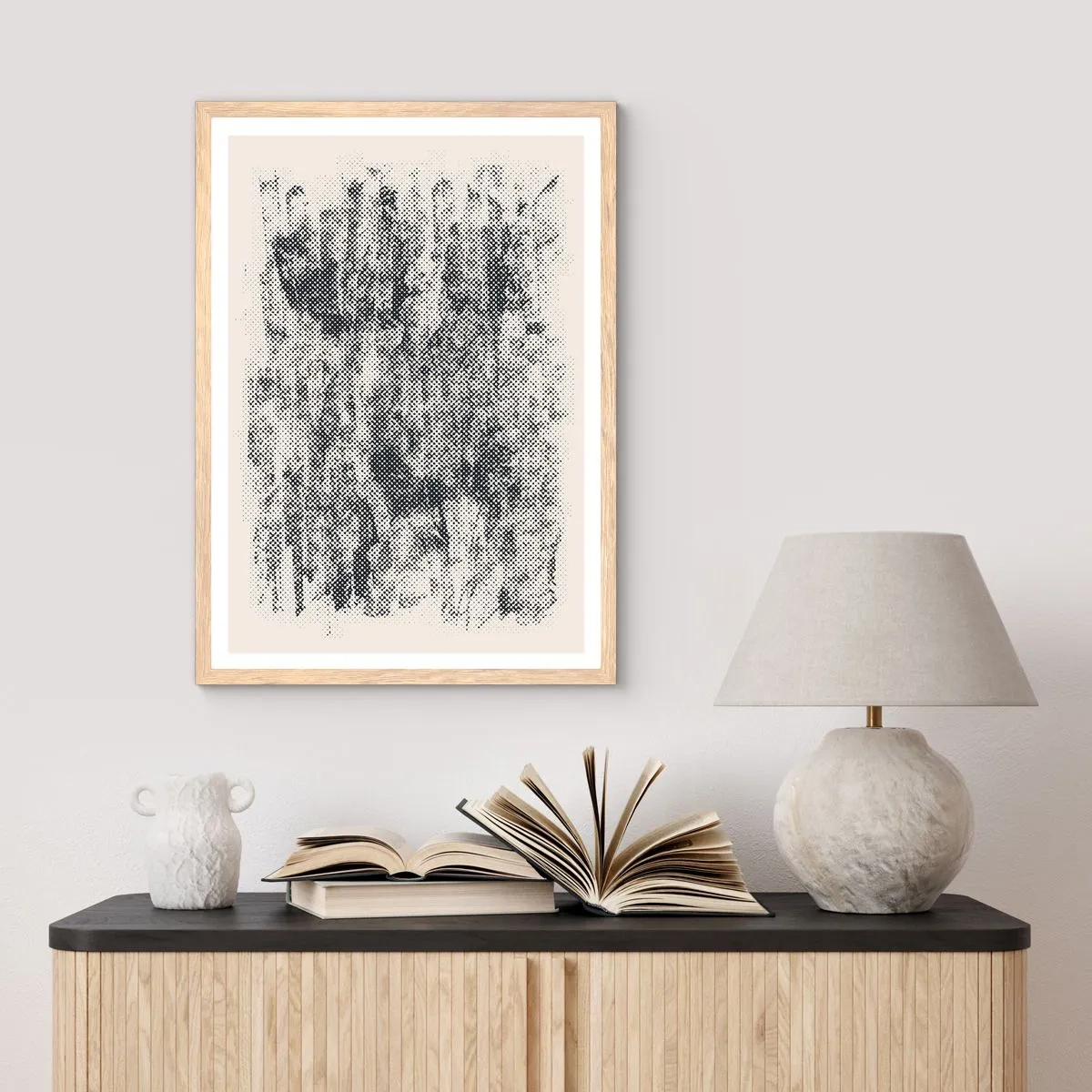 Poster in light oak frame - Foggy Composition - 30x40 cm
