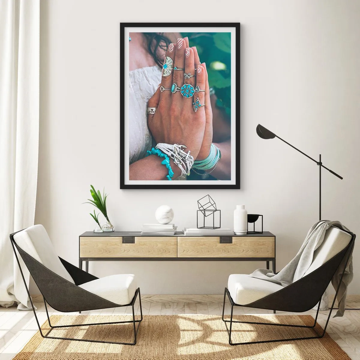 Poster in black frame - Welcome to the Centre of Wellbeing - 40x50 cm