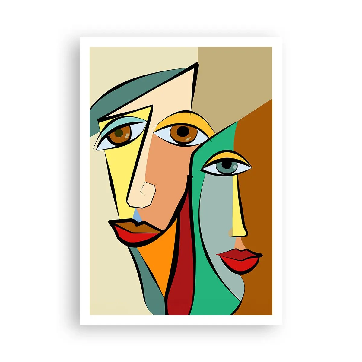 Poster - Cubist Couple - 70x100 cm