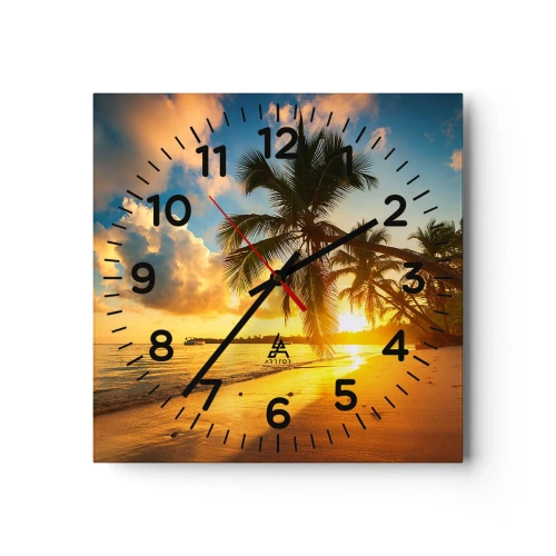 Wall clock - Clock on glass - Caribbean Dream - 30x30 cm