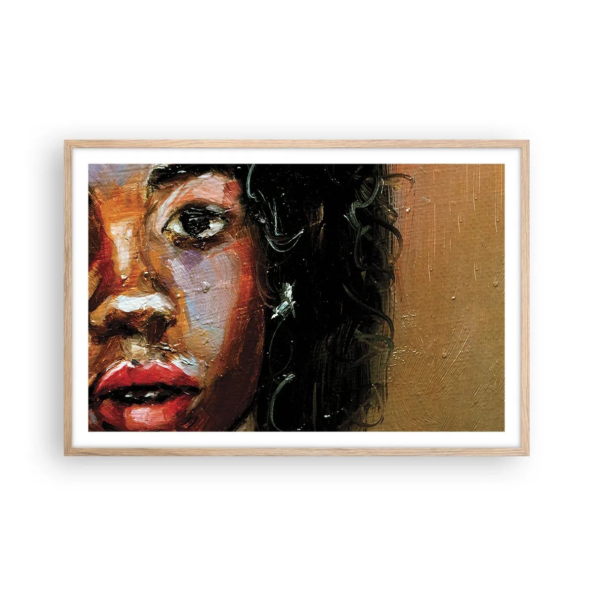 Poster in light oak frame - Black and Shine - 91x61 cm