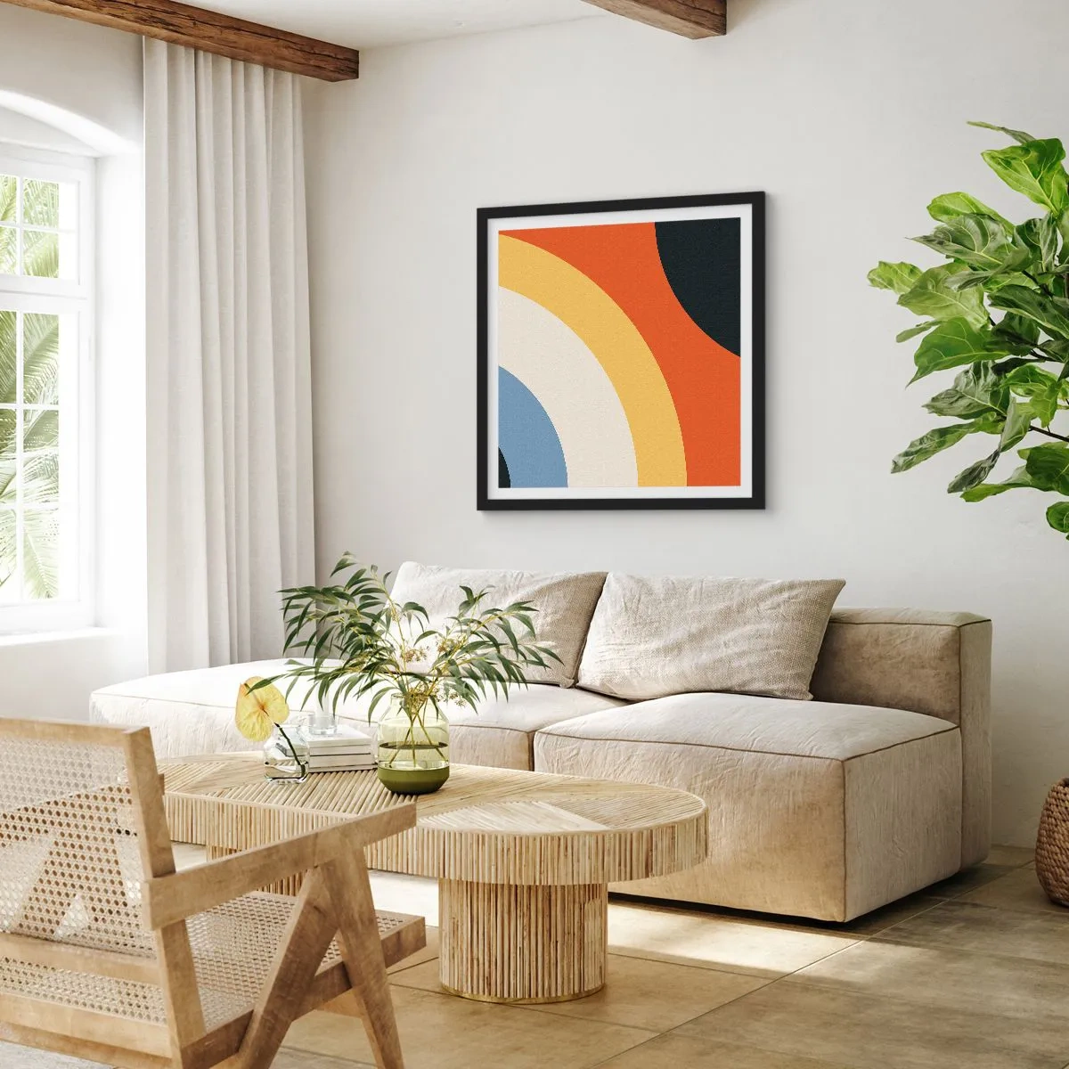 Poster in black frame - Towards Each Other - 40x40 cm