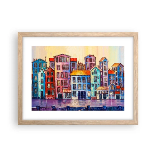 Poster in light oak frame - City Like From a Fairytale - 40x30 cm