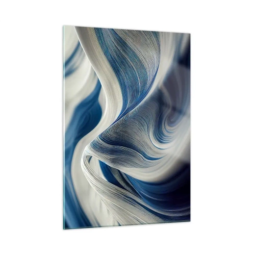 Glass picture - Fluidity of Blue and White - 50x70 cm