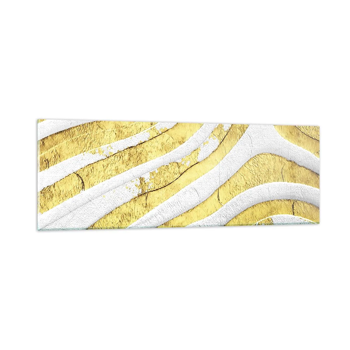 Glass picture - Composition in White and Gold - 90x30 cm