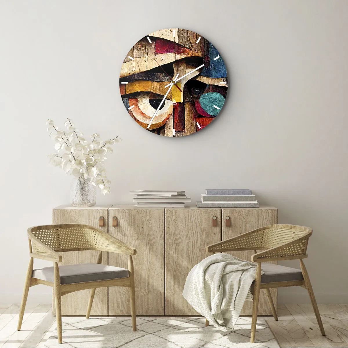 Wall clock - Clock on glass - I Can See You - 40x40 cm