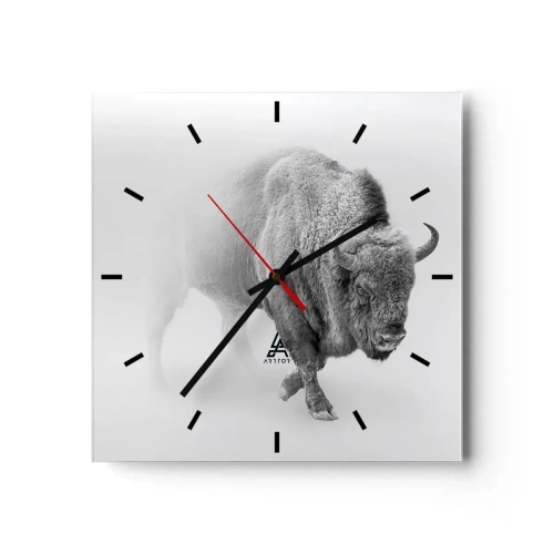 Wall clock - Clock on glass - King of the Prairie - 30x30 cm