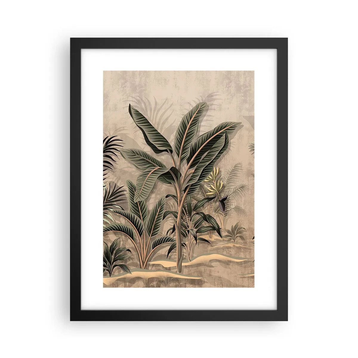 Poster in black frame - Engraving in Colonial Style - 30x40 cm