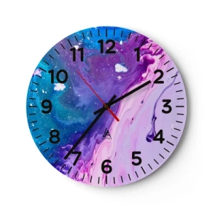 Wall clock - Clock on glass - Yin and Yang - 40x40 cm