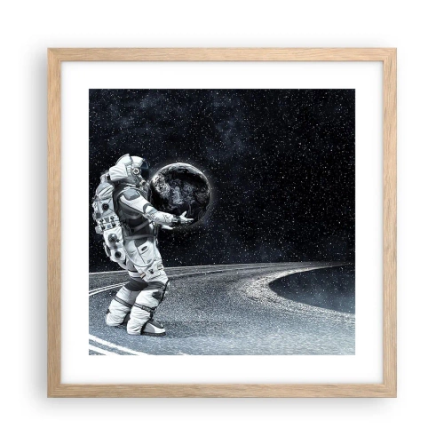 Poster in light oak frame - On the Milky Way - 40x40 cm