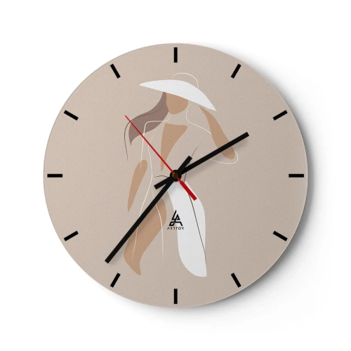 Wall clock - Clock on glass - Fashion Is Fun - 40x40 cm