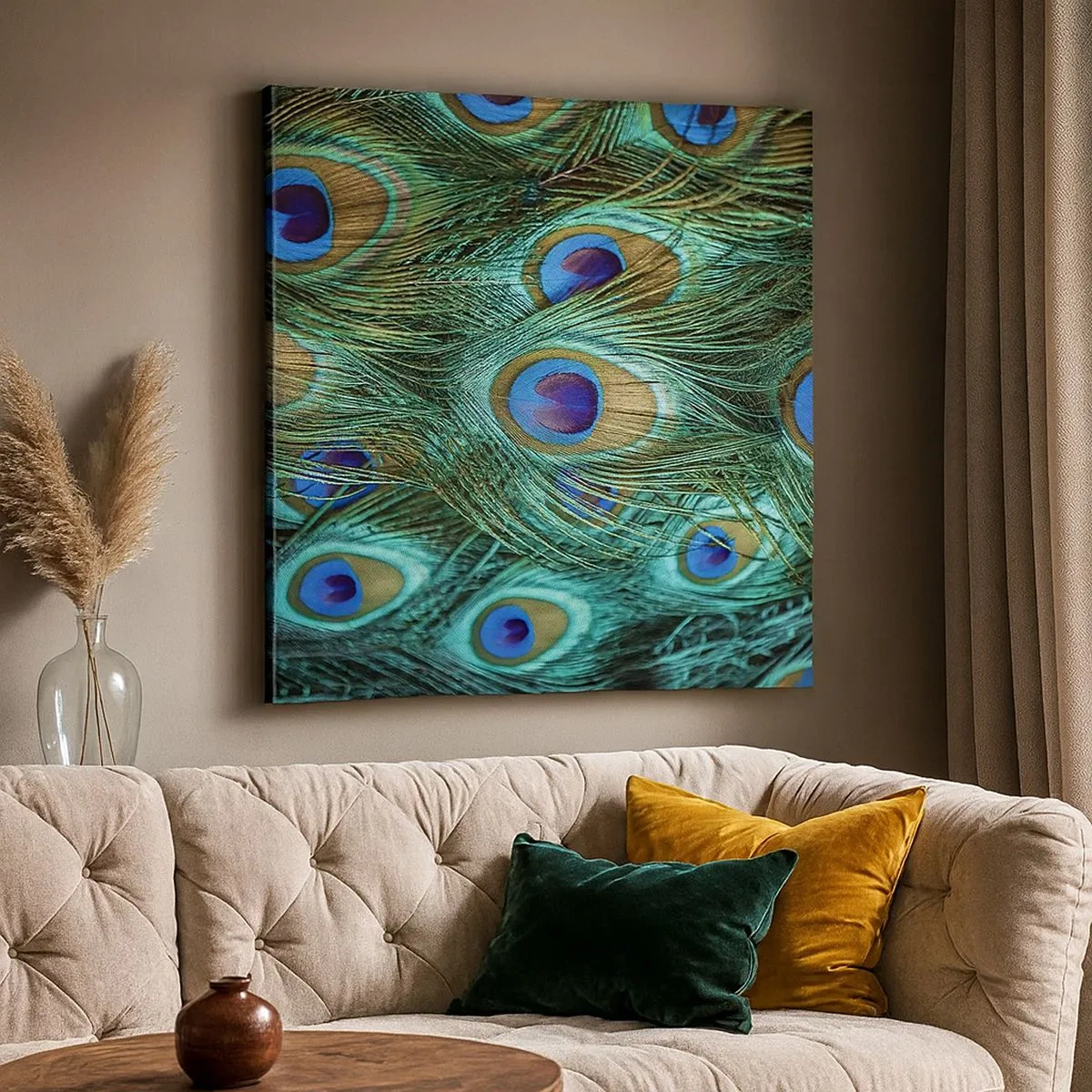 Canvas picture - Peacock Eyes - 30x30 cm