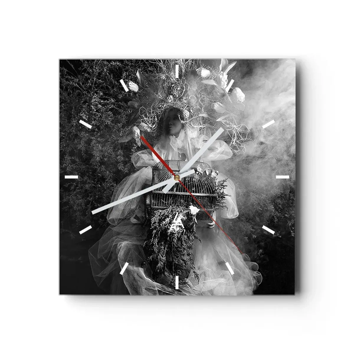 Wall clock - Clock on glass - Mother Nature - 30x30 cm
