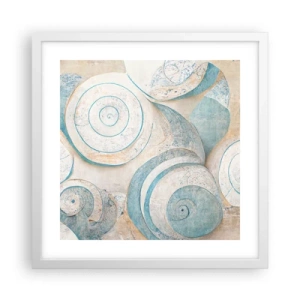 Poster in white frmae - What Does a Shell Hide? - 40x40 cm