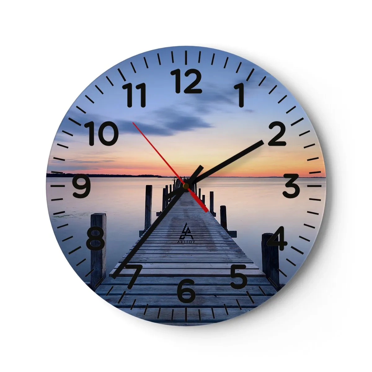 Wall clock - Clock on glass - Calm of a Quiet Dusk - 30x30 cm