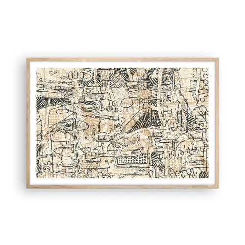 Poster in light oak frame - Waiting to Be Decoded - 91x61 cm