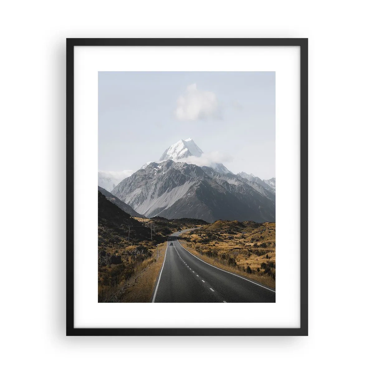 Poster in black frame - Road to the Heart of the Mountains - 40x50 cm