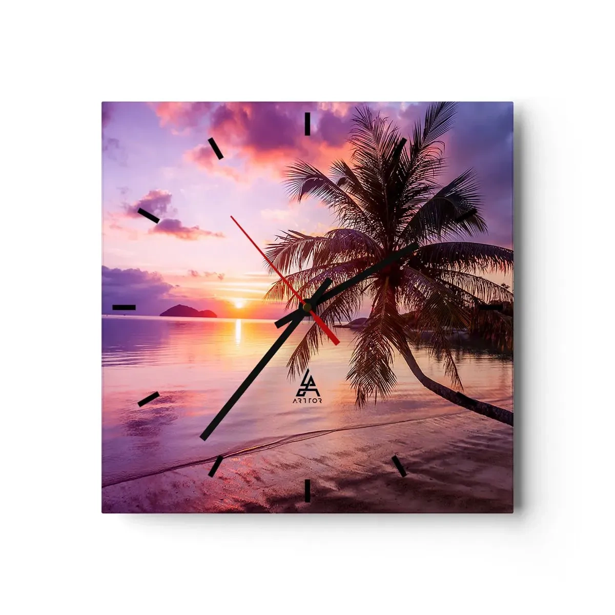 Wall clock - Clock on glass - Bliss up to the Horizon - 30x30 cm