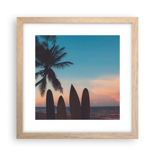 Poster in light oak frame - Tomorrow Will Be Fun Too - 30x30 cm