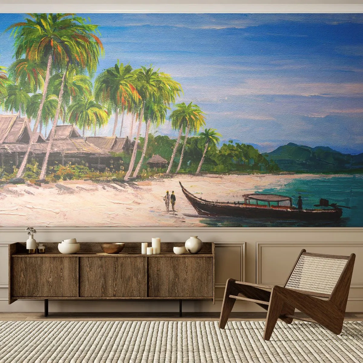 Photo Wallpaper Premium Canvas - Exotic Dream - Beach, Exoticism, Palm trees - 100x70 cm