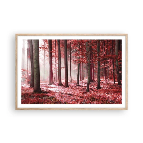 Poster in light oak frame - Red Equally Beautiful - 91x61 cm