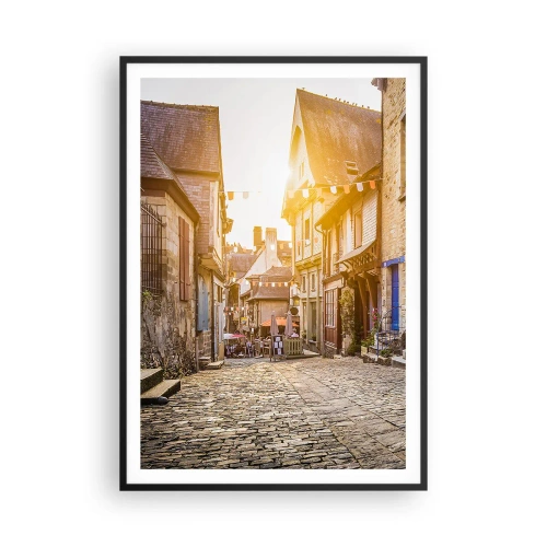 Poster in black frame - White Spirit of a Town - 70x100 cm