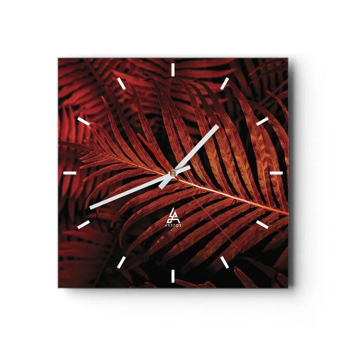 Wall clock - Clock on glass - Heat of Life - 40x40 cm