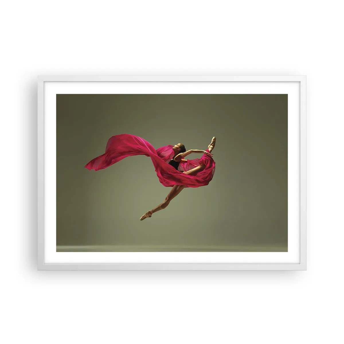 Poster in white frmae - Dancing Flame - 70x50 cm