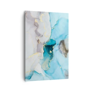 Canvas picture - Study in Grey and  Turquoise Encounter - 70x100 cm