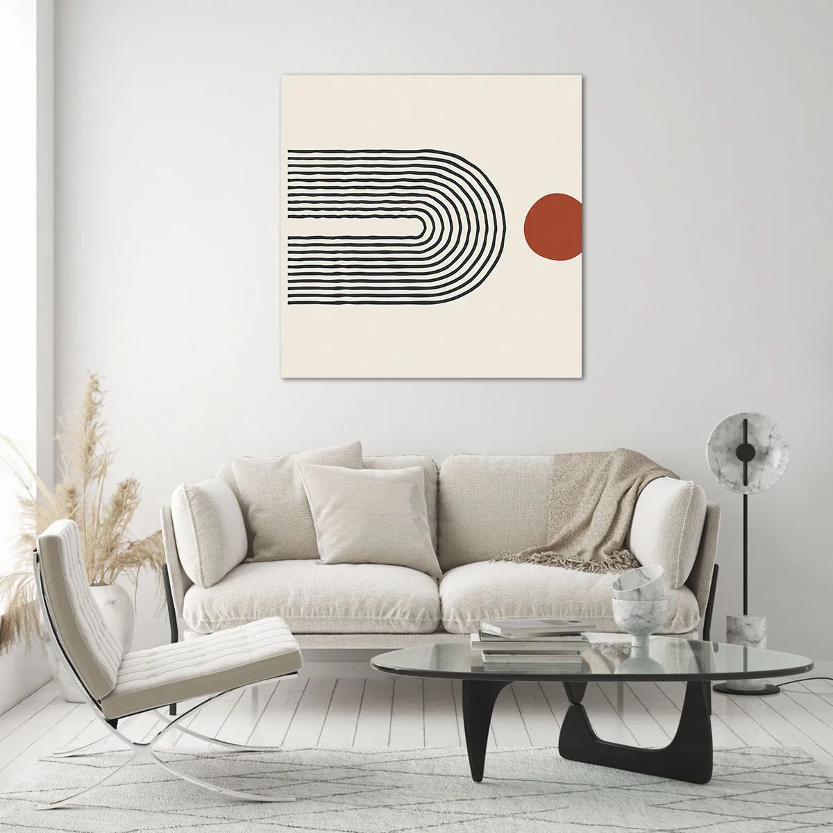 Glass picture - Magnetism of Shapes and Colours - 70x70 cm