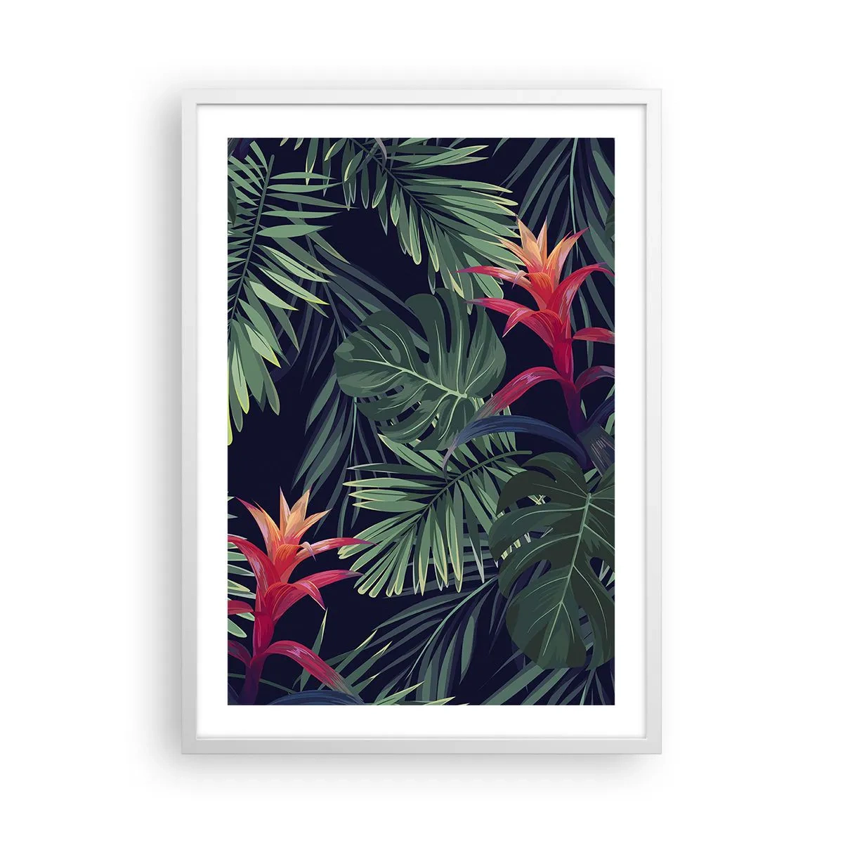 Poster in white frmae - Burn in Green - 50x70 cm