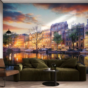 Self-Adhesive Photo Wallpaper Deluxe Sticker - Reserved and Calm Dutch Beaty - City, Architecture, Amsterdam - 400x280 cm