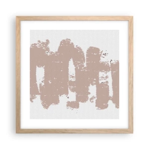 Poster in light oak frame - Abstract in Delicate Pink - 40x40 cm