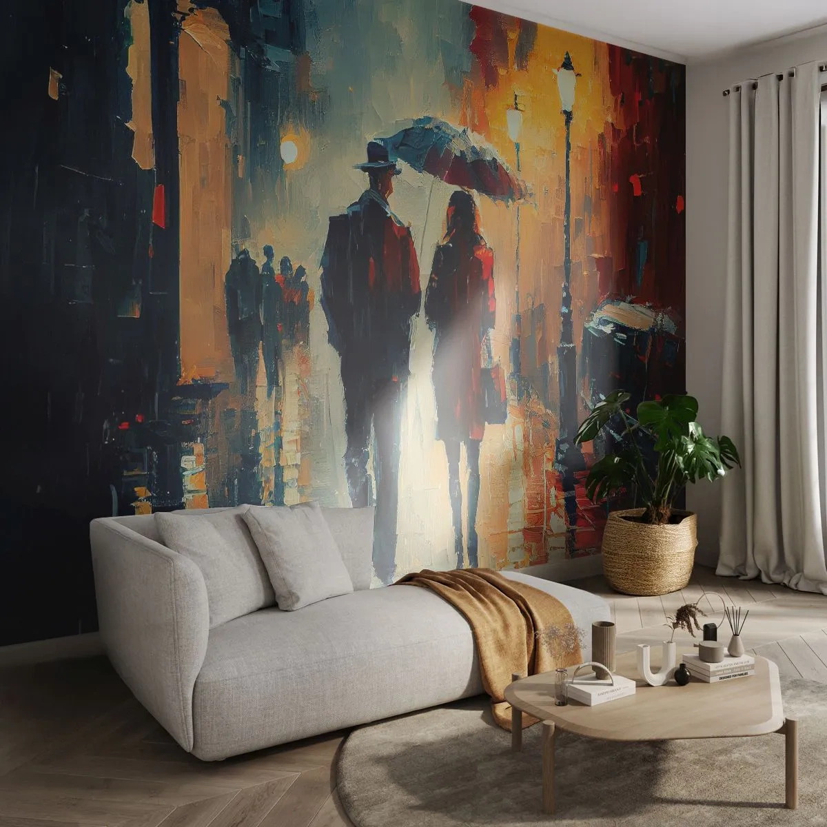 Photo Wallpaper Standard Eco - Urban Love Story - Romanticism, Couple, Landscape - 400x280 cm